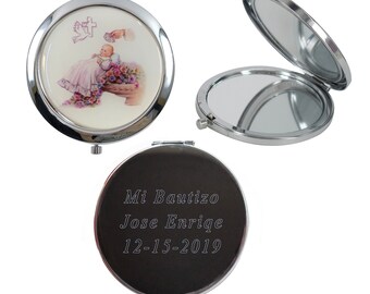 Personalisierte taufbegünstigung (12 STK) Recuerdos de Bautizo, Taufspiegel Compact Favors