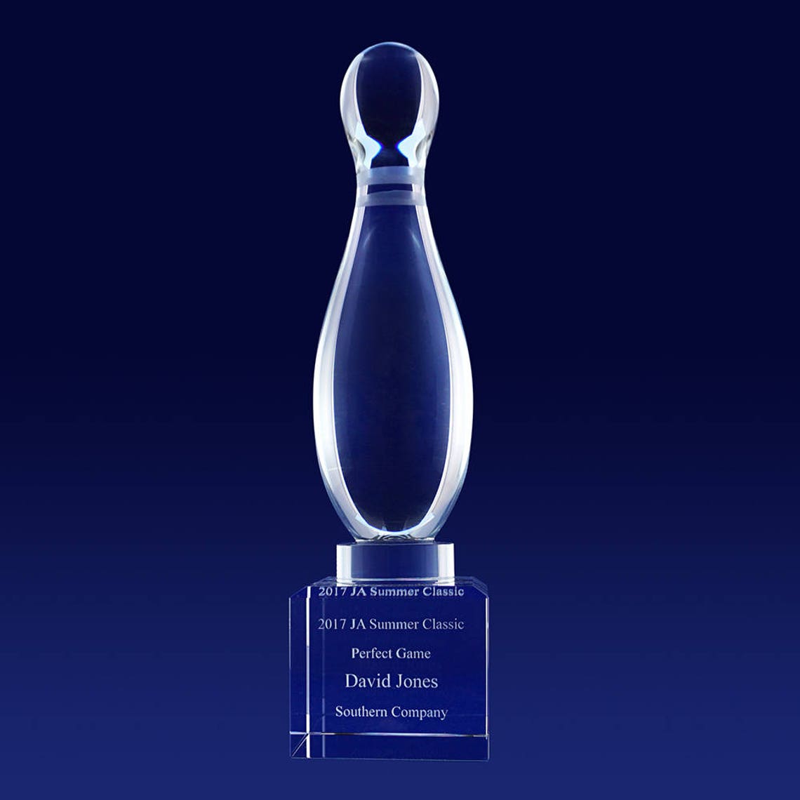 Crystal Bowling Pin Trophy Free Engraving Championship Award Etsy