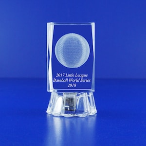 Personalized 3D Baseball Themed Party Favors  (12 PCS)Paper Weight  Team Championships   Custom Laser Etched Engraving 3D Crystal Glass
