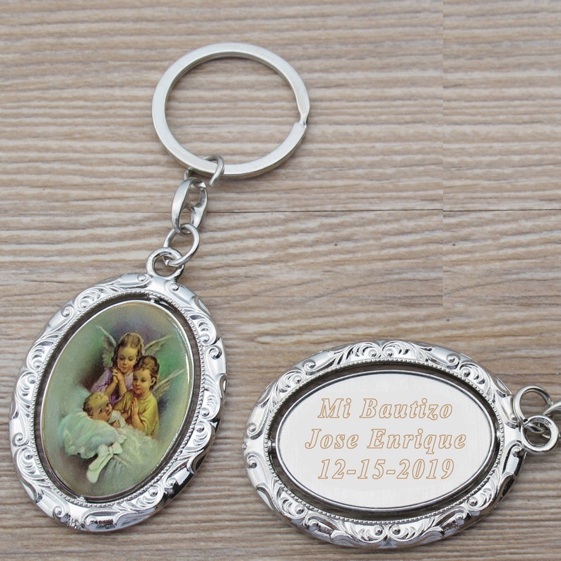 Personalized Spinning Baptism Keychain Favor 12 PCS Guardian Etsy