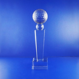 Crystal Golf Trophy Award Personalized engraved text Sport for Male or Female Golfer TH093GLF