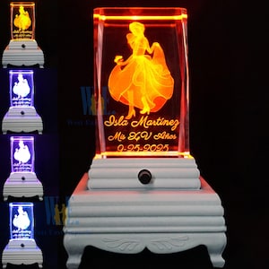 Mis 15 Años (1 PC) Quinceañera Mis Quince Años Sweet 16 Favors Personalized Custom Laser Etched Engraving 3D Princess Crystal