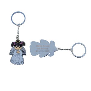 Llavero de Bautismo (12 PCS) Primera Comunión, Mi Bautizo, Bautizo, Confirmación, Angel Personal Grabado Láser Personalizado JK154-E