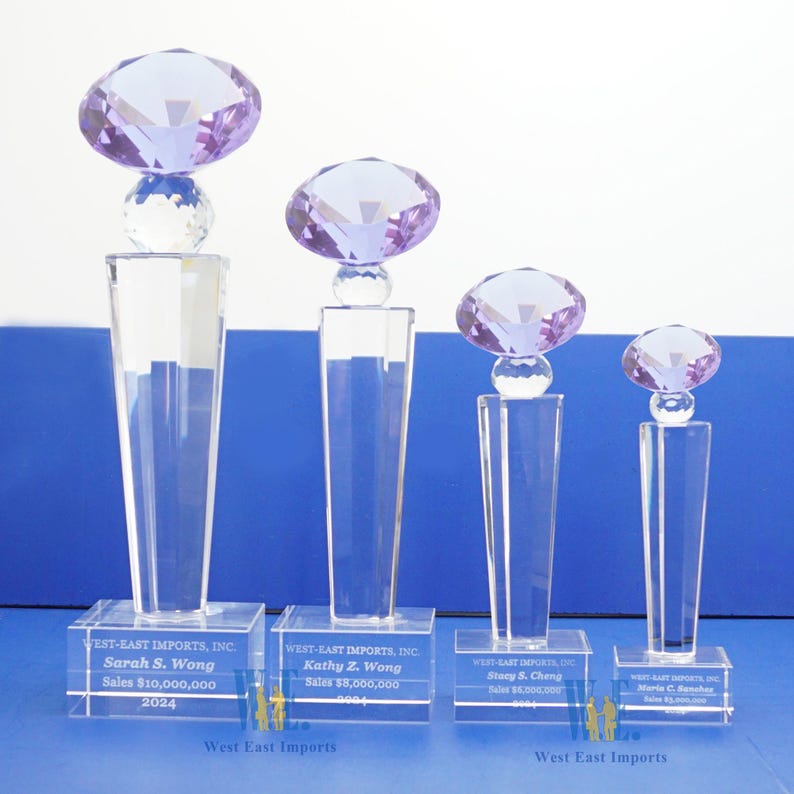 Crystal Glass Diamond Trophy Awards Recognition Achievement Reality ...