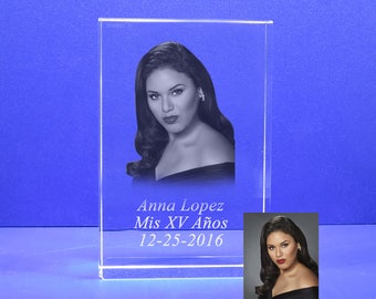 Personalize Custom Photo Laser Engraving for Wedding, School, Quinceañera, Comunión, My Baptism, Church Event, Family Photo