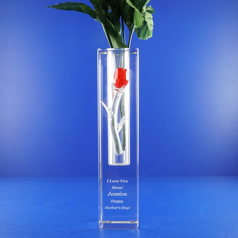 Crystal Laser Engraved Glass Vase with Photo Etched Glass Etsy