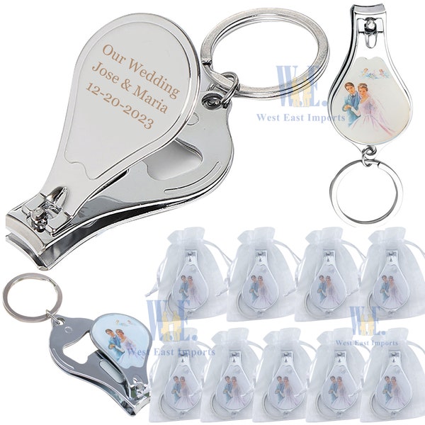 12 PCS Personalized Wedding Favors Recuerdos Para Boda Nail Clipper Bottle Opener Custom Wedding Favors for Guests