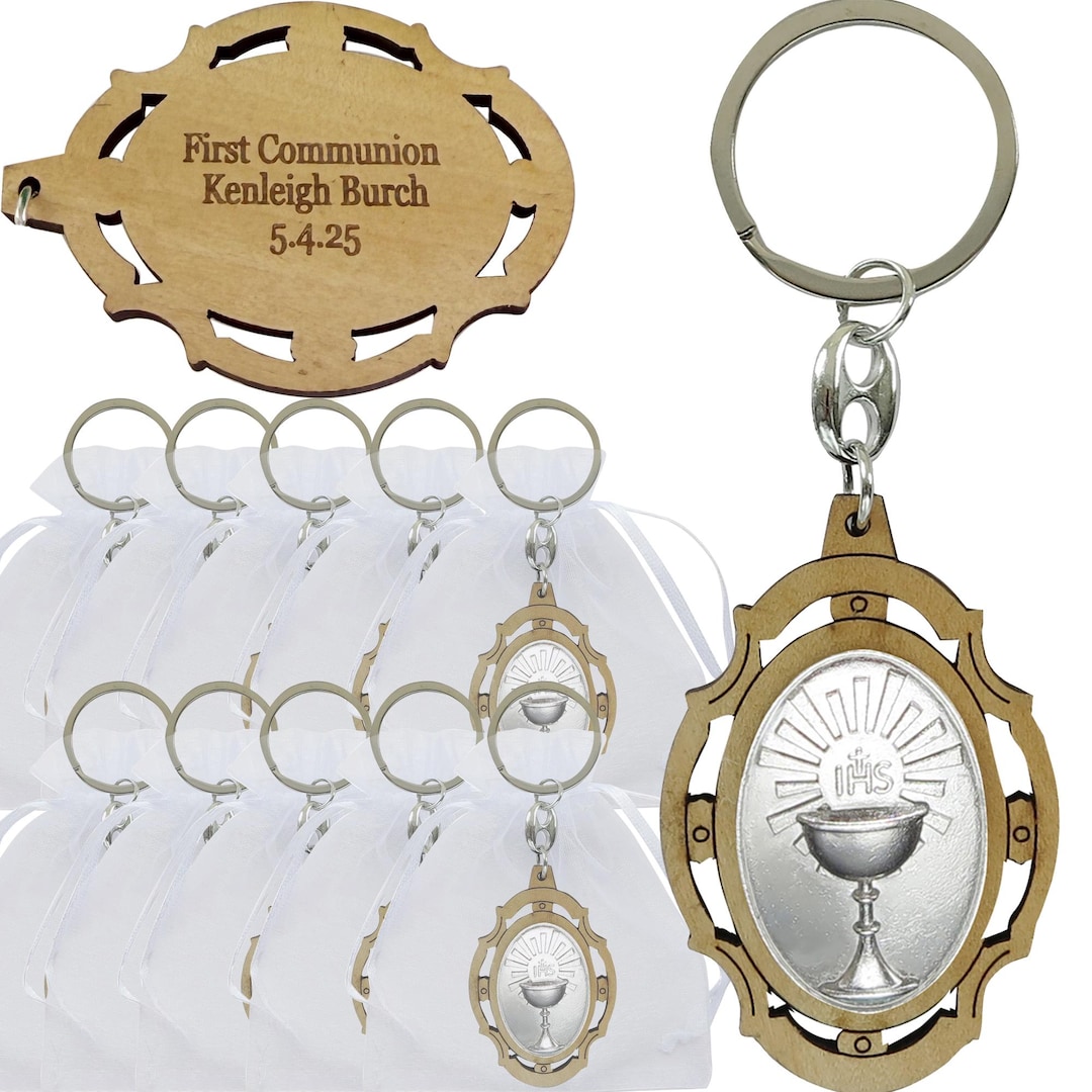 Personalized Communion Favor 12 PCS Keepsake Keychains First Holy ...