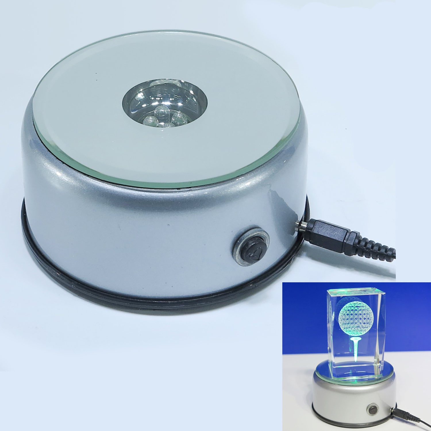 4 LED Rotating Light Stand Base Display for Crystal Cube Etsy