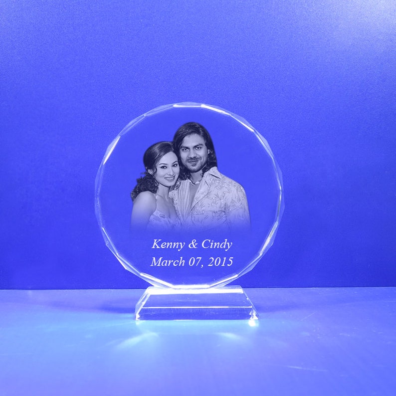 Photo Crystal Laser Etched Engraving with personalized Custom Mis Quince A\u00f1os Baptism Graduation School Awards HL091
