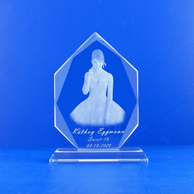 Diamond Plaque Photo Crystal Laser Engraving with your Etsy