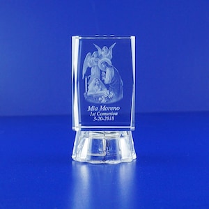 First Communion (12 PCS) Girl Comunión 1st Comunion Gifts Personalized Custom Laser Etched Engraving 3D Crystal Glass