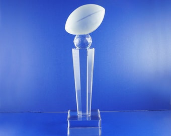 Football Trophy Awards NFL School Leadership Personalized Custom Laser Etched Engraving Crystal Championship Award