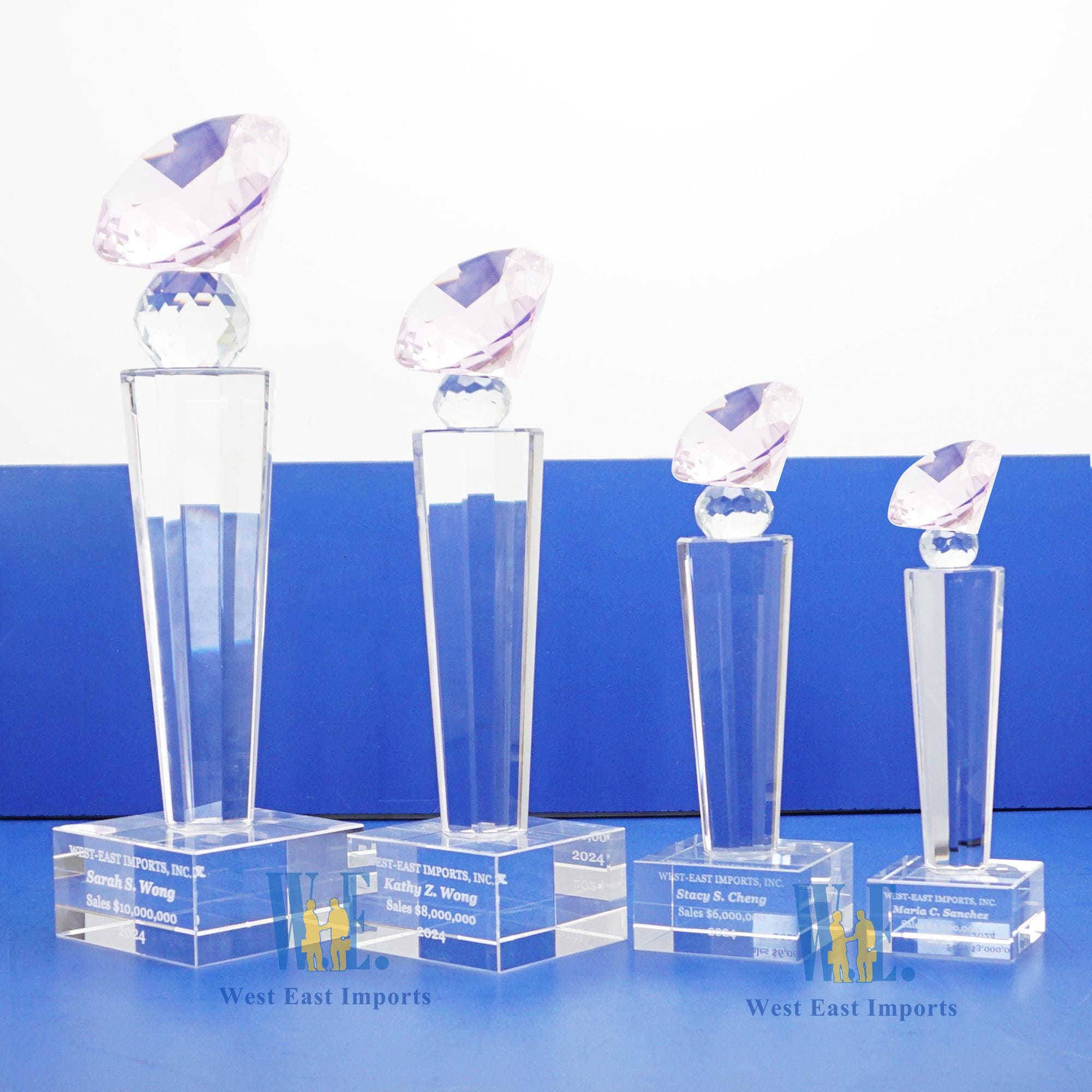 Crystal Glass Diamond Trophy Awards Recognition Achievement Reality ...