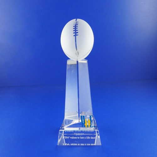 Customized 8 Inches Crystal Fantasy Football Trophy Decade Etsy