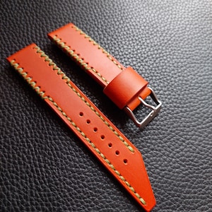Watch Strap Leather&quot;Orange&quot; (K037) The watch is not included in the price of the strap.