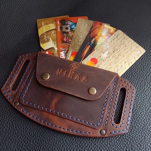 Belt Wallet, Brown Belt Wallet, Personalized Wallet Travel gift for Men, (Р043)