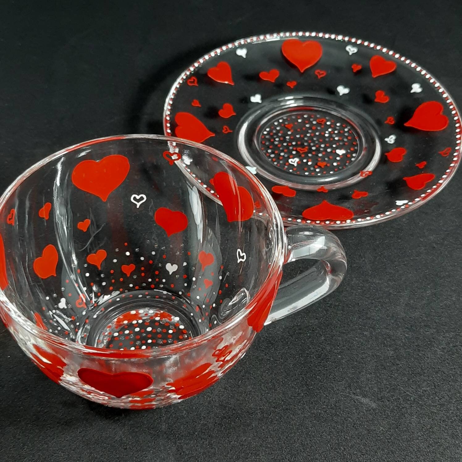 Heart tea cup and saucer personalised Mother's day gift Etsy