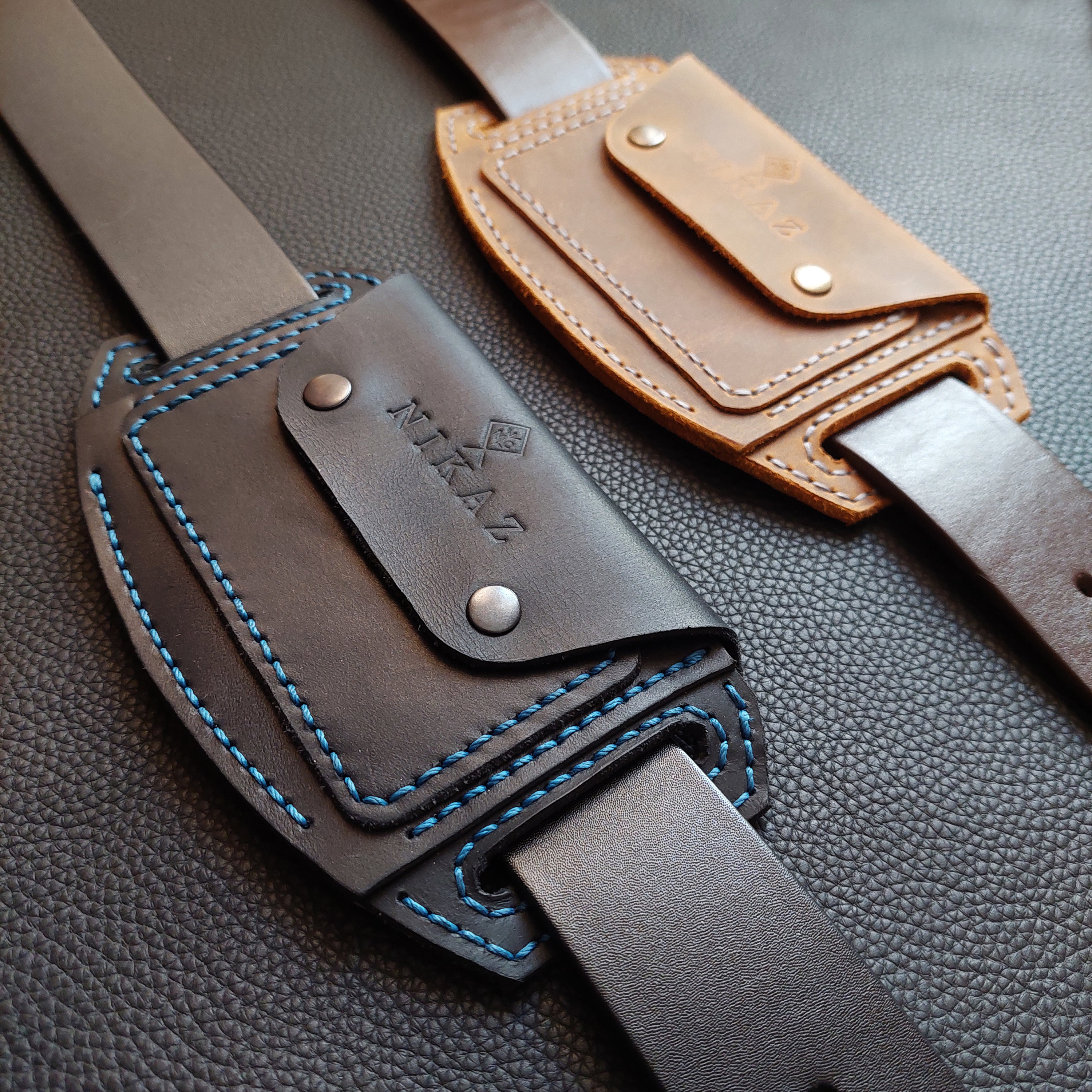 Leather belt wallets (all colors) wallet on belt, birthday gift for father Christmas Gifts (P008)