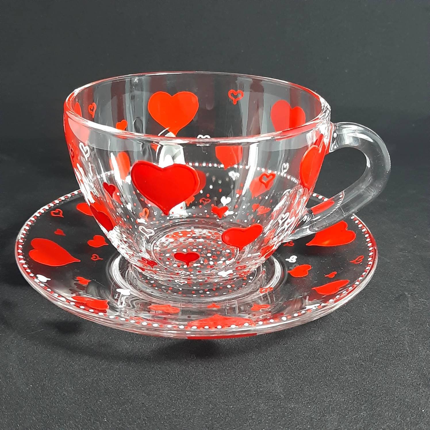 Heart tea cup and saucer personalised Mother's day gift Etsy