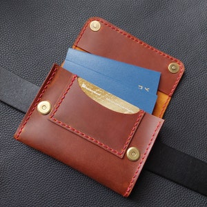 Carteira de couro para cinto de passaporte/carteira de couro para homens/carteira de viagem/estojo para passaporte/carteira de documentos porta-passaporte de couro (Р025)