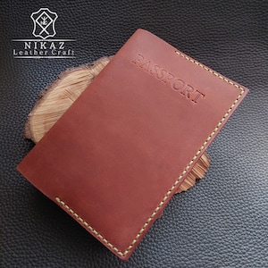 Monogram Passport Holder Genuine Leather, Passport Cover, Custom Passport Case, Travel Gift, Travel Passport Cover gift (Р041)