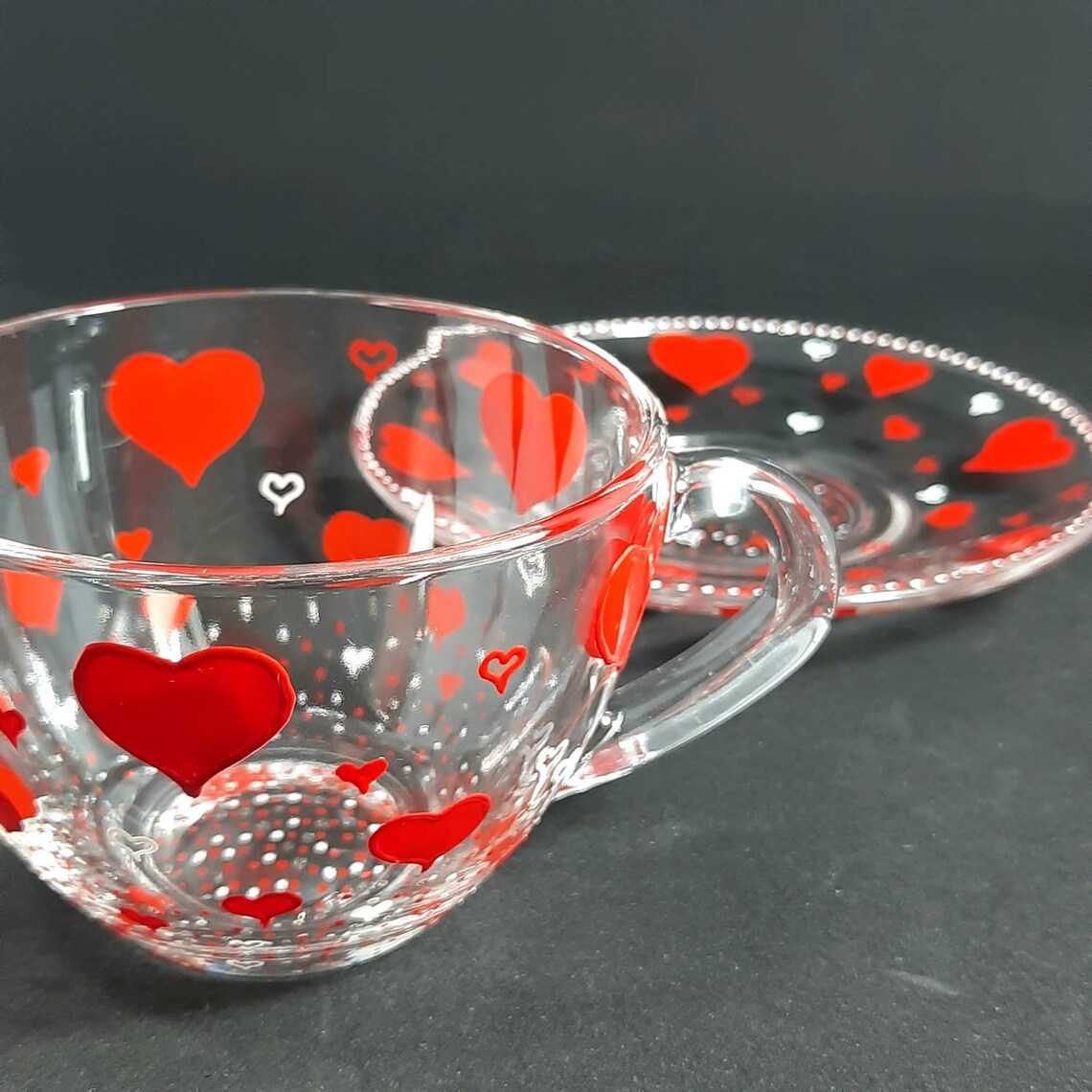 Heart tea cup and saucer personalised Mother's day gift Etsy