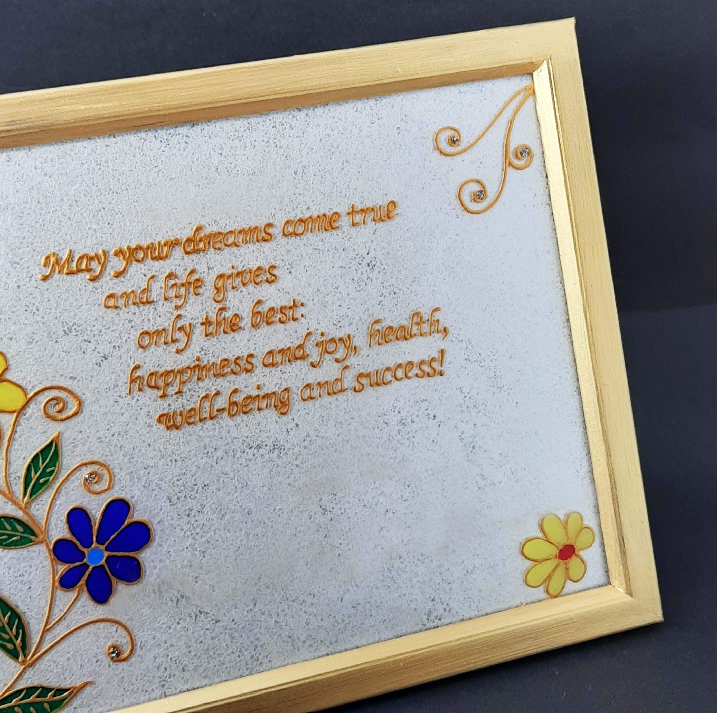 Personalized frame with wishes for any celebration Gift frame Etsy