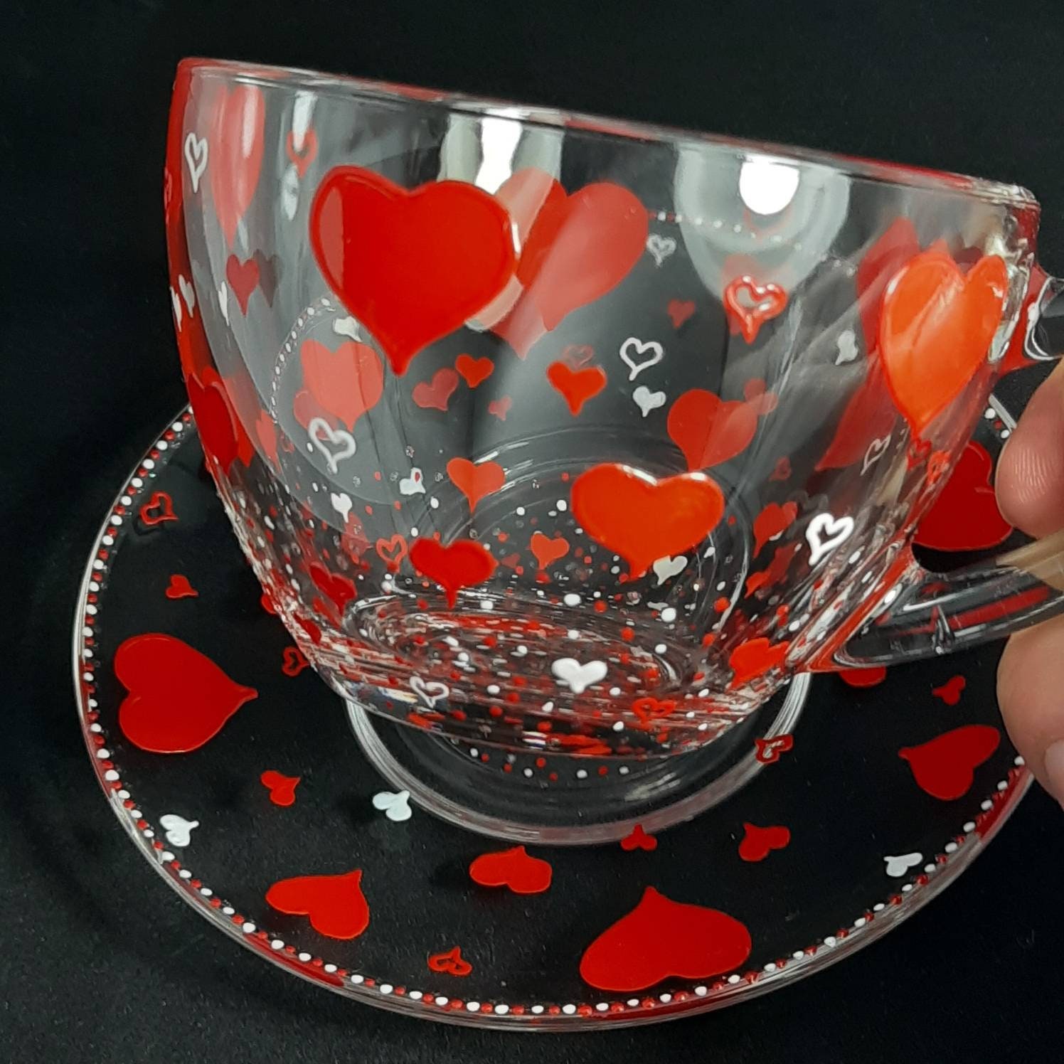 Heart tea cup and saucer personalised Mother's day gift Etsy