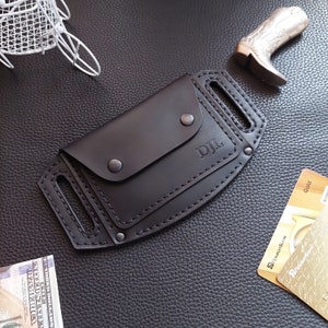 Leder Gürtel Brieftasche für Kreditkarte, Benutzerdefinierte Leder personalisierte Gürtel Brieftasche Geschenk für Männer, kleine Brieftaschen, Mini Gürtel Brieftasche für die Reise (Р382)