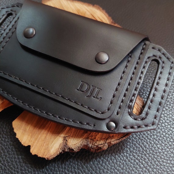 Handmade Leather Wallets Personalized, Custom Leather Belt Wallet for Men, Small Wallets, Mini Belt Wallet for Travel (Р038)