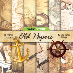 Vintage, Vintage Map, Vintage Paper, Old Paper, Digital Papers  Scrapbooking, Crafts + More - Old Digital Papers, Map Papers, Old Digital