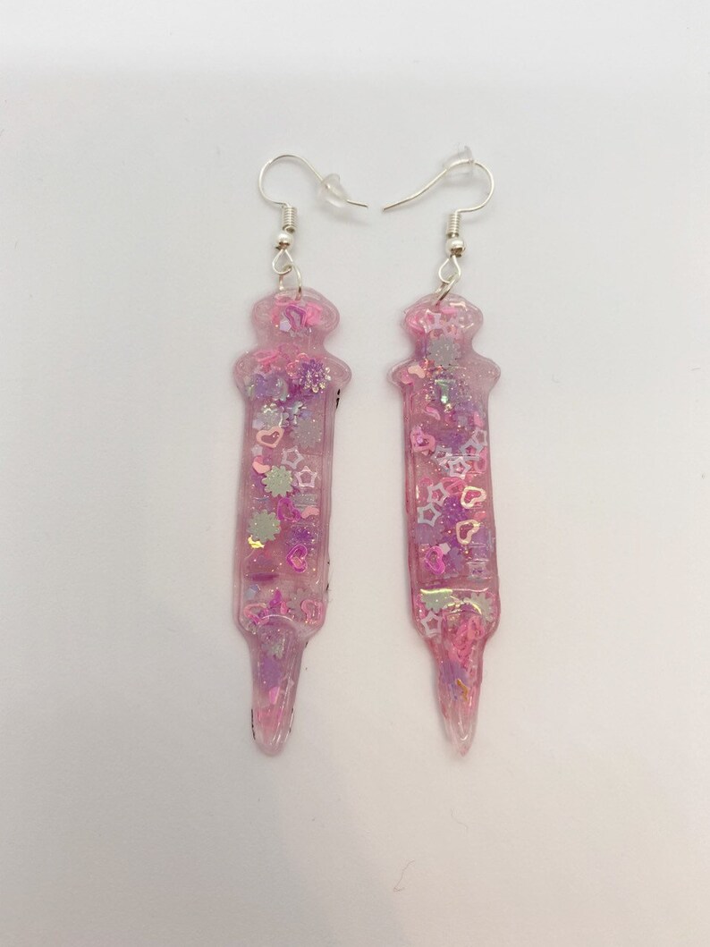 Kawaii Syringe Earrings Etsy