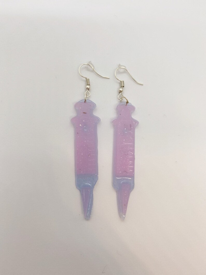 Kawaii Syringe Earrings Etsy