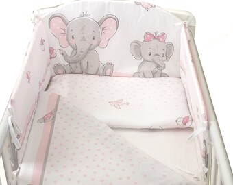 pink cot bumper set