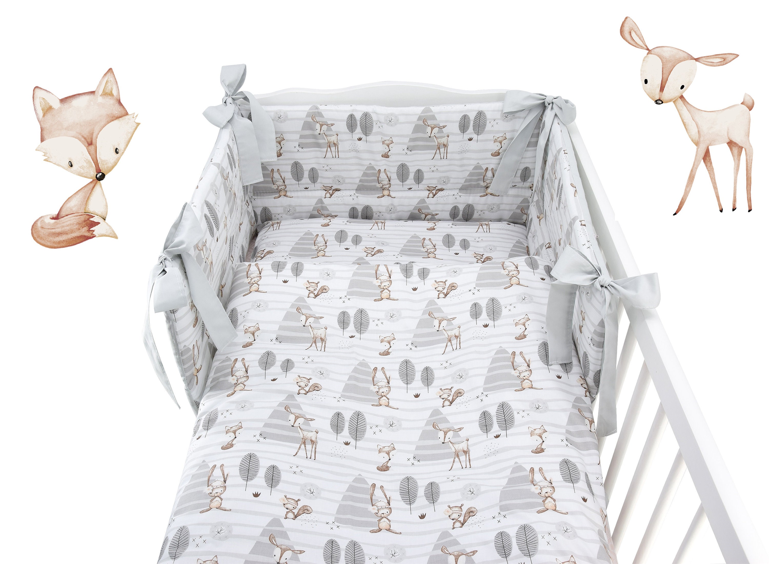 BABY BEDDING FOREST 3 or 5 Pcs Set Inc Duvet Coverpillow Etsy UK