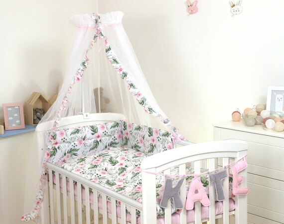 Beautiful Personalised Bespoke Princess Crib Cot Cotbed Bumper Set