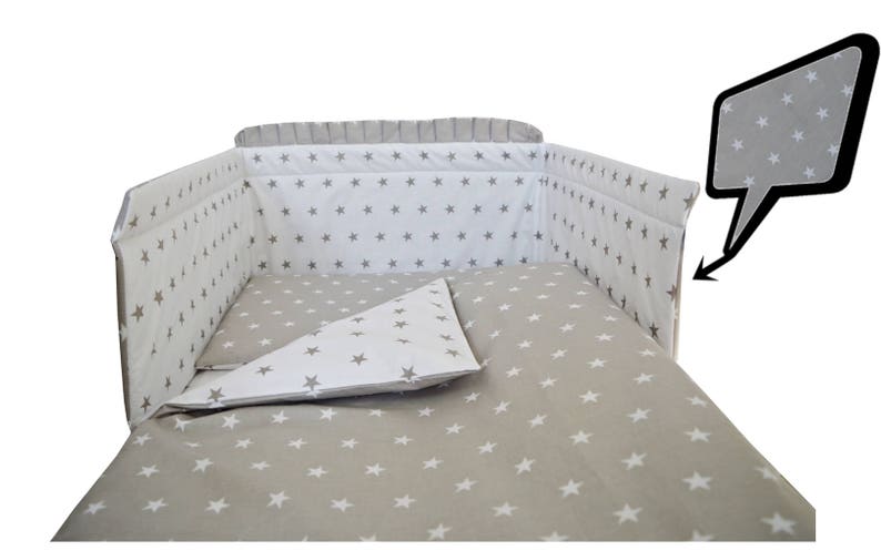 Baby Bedding Grey Stars White Stars 2 3 Or 5 Pcs Set Inc Etsy