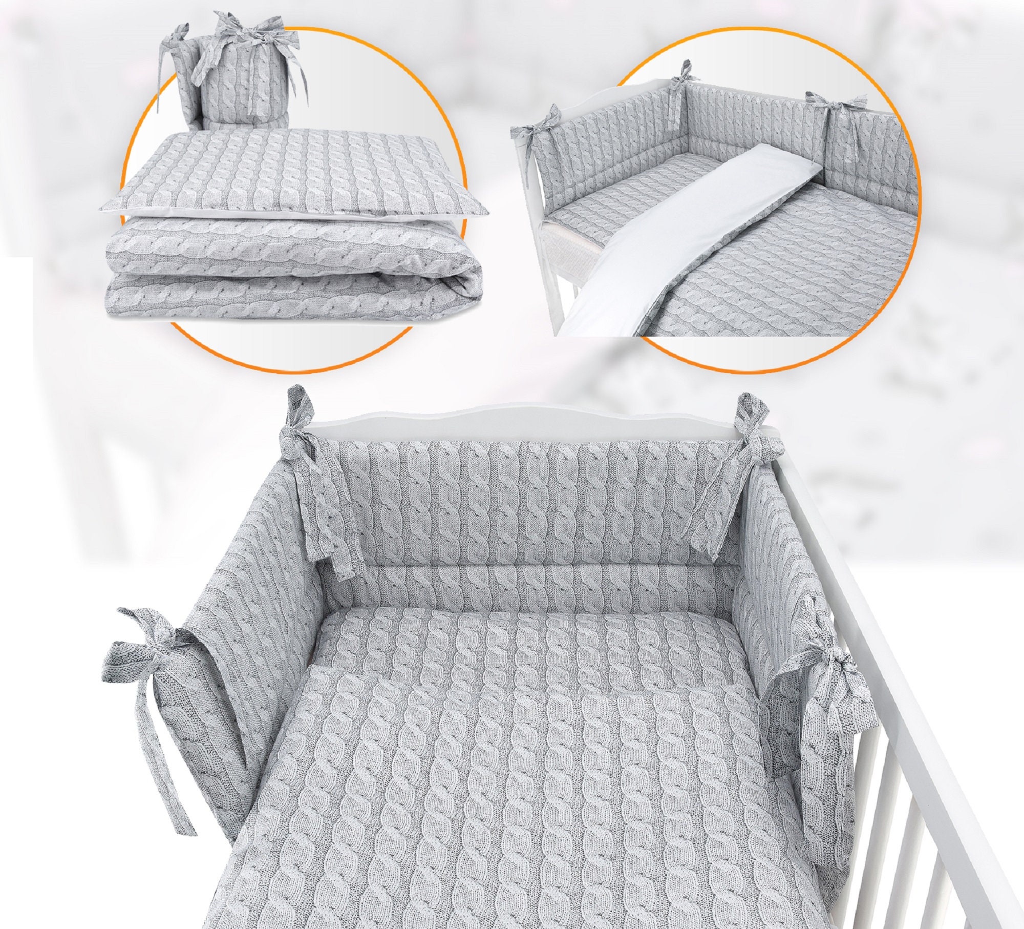 BABY BEDDING PRINTED CableKnit Wool Effect Design 3 or 5 Etsy