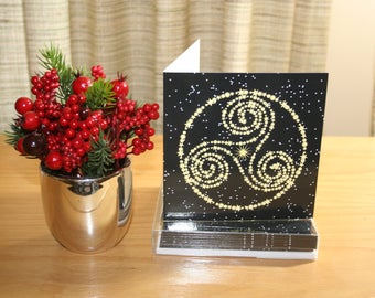 Greeting Cards - Holiday Cards - Constellation Triskelion Design for Yule, Winter Solstice or Christmas