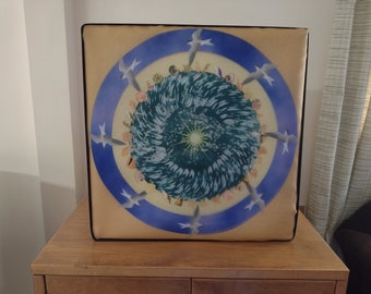 Seaside Silk Wall Art – Title: At the Shore (16x16 inches Digital Print) - Stretched Silk over Sateen Wall Art -