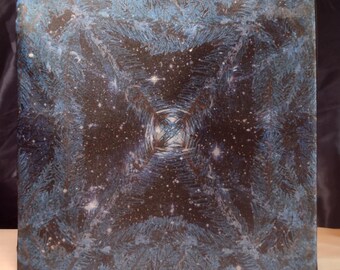 Silk Artwork - Stretched Silk over Cotton Wall Art - Title: Winter Night