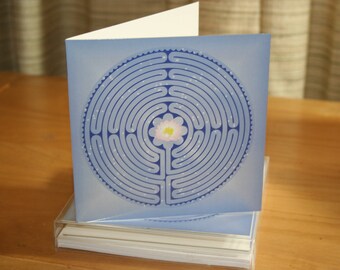 Greeting Cards - Holiday Cards - Lotus Labyrinth Cards for Yule or Christmas