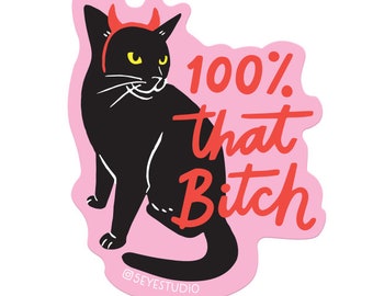 100% That Cat Devil Vinyl Sticker