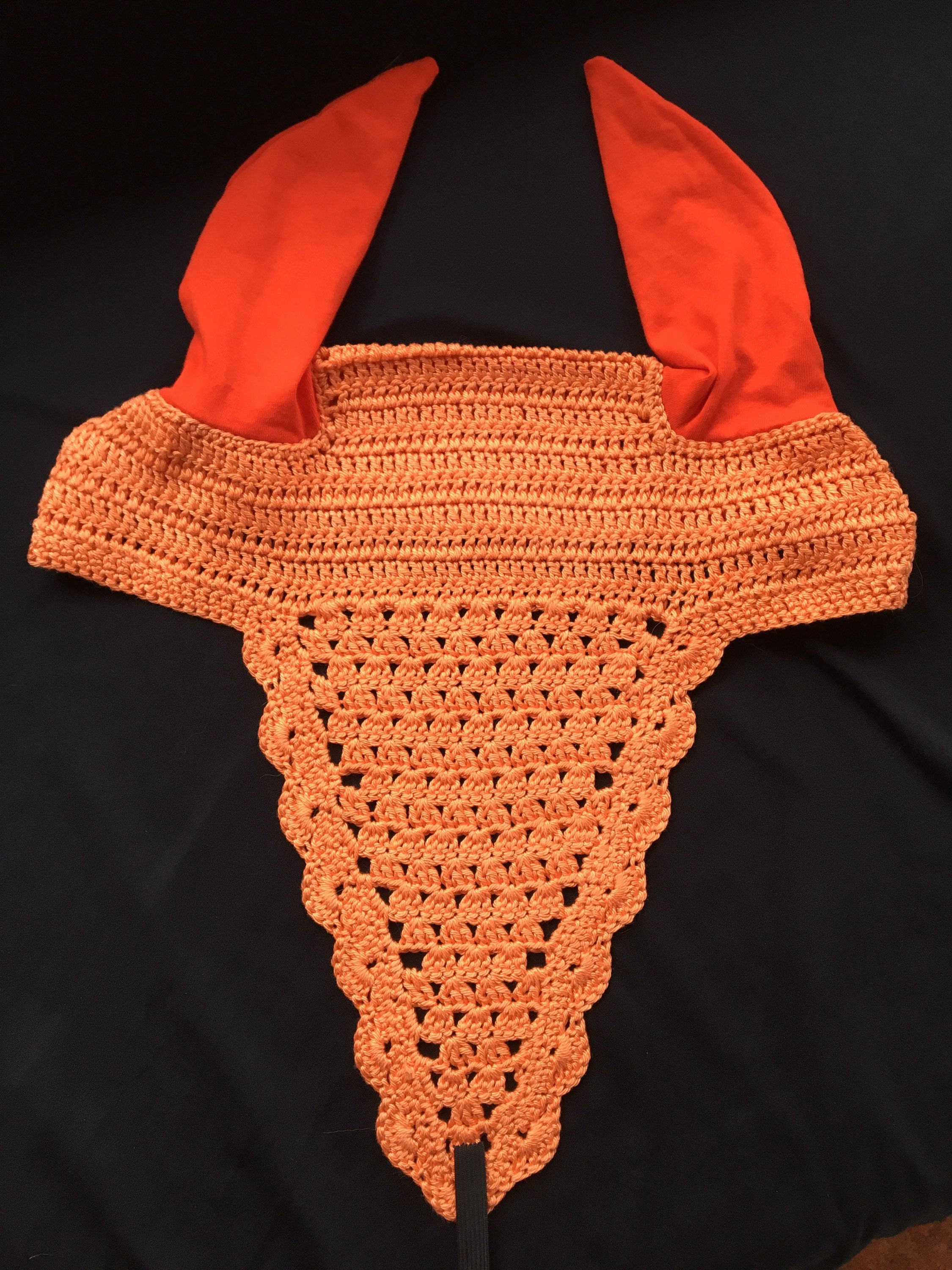 Bonnnet Long Orange Bonnet Équitation de Sport Pour Cob ou Grand Poney Frais Port Offert