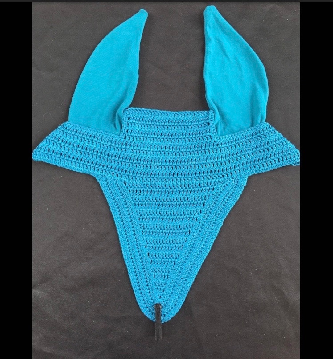 Bonnet Anti-mouche Pour Cheval Covalliero Bleu Clair - Taille Poney, Neuf