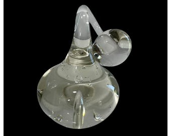 Oculus Gene Baxley Art Glass Clear MCM Bubble Scandinavian Retro Paperweight