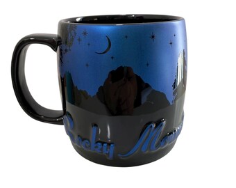 Rocky Mountain National Park Stoneware Montana Night Sky Mug Glaze Cabin Holiday