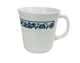 Vintage Corelle Corning Old Town Blue Onion 12oz White Coffee Mug Cups Lot Of 4