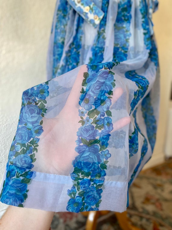 Vintage 1950s Beautiful Mode O’ Day Blue Floral S… - image 8